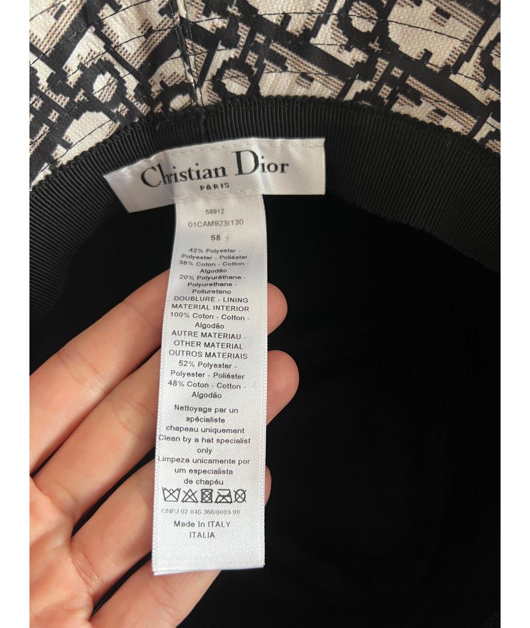 CHRISTIAN DIOR Хаки хлопковая панама, фото 4