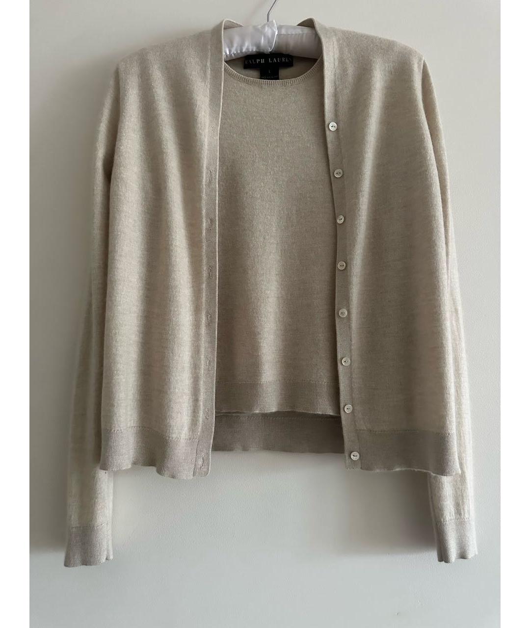 RALPH LAUREN Бежевый кашемировый кардиган, фото 7