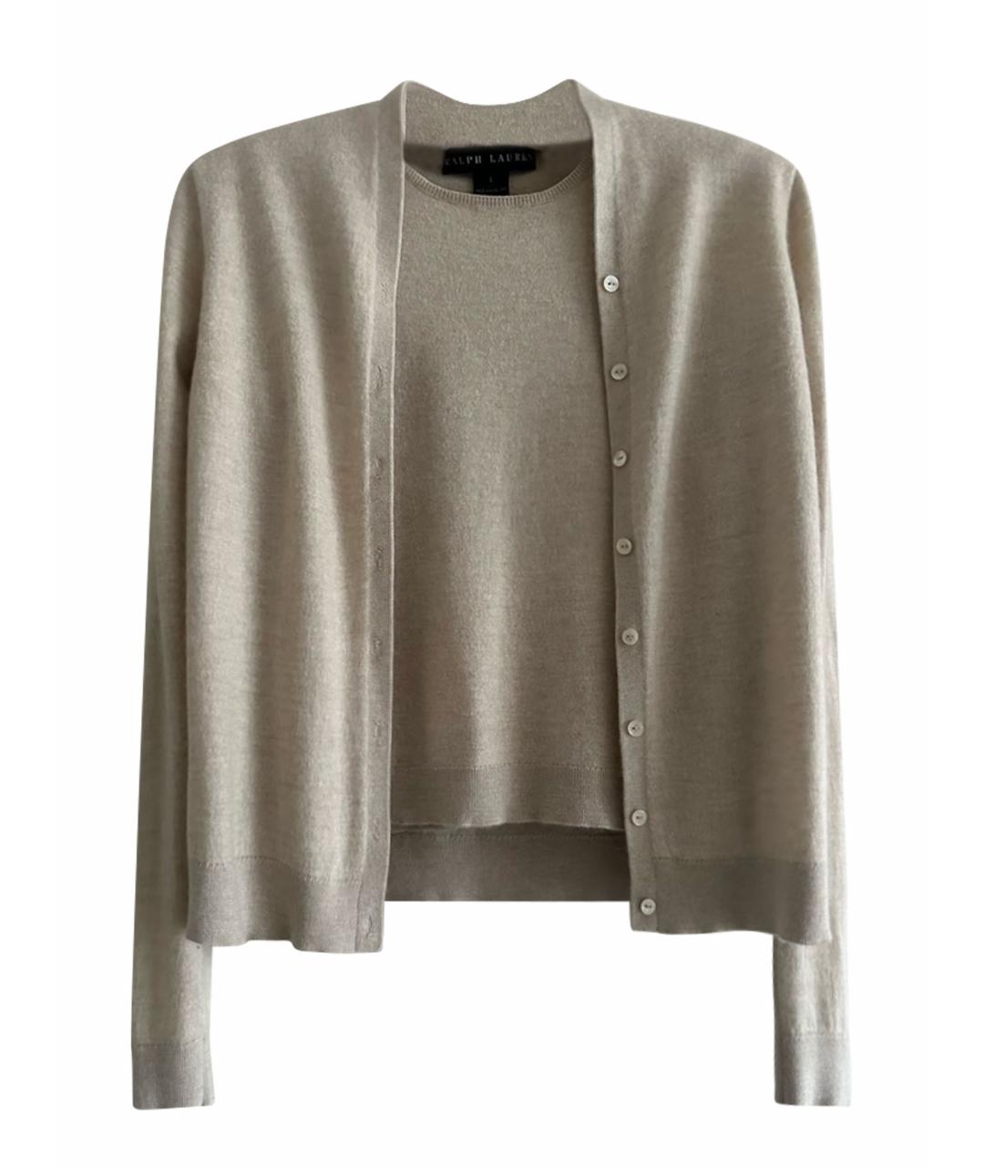 RALPH LAUREN Бежевый кашемировый кардиган, фото 1