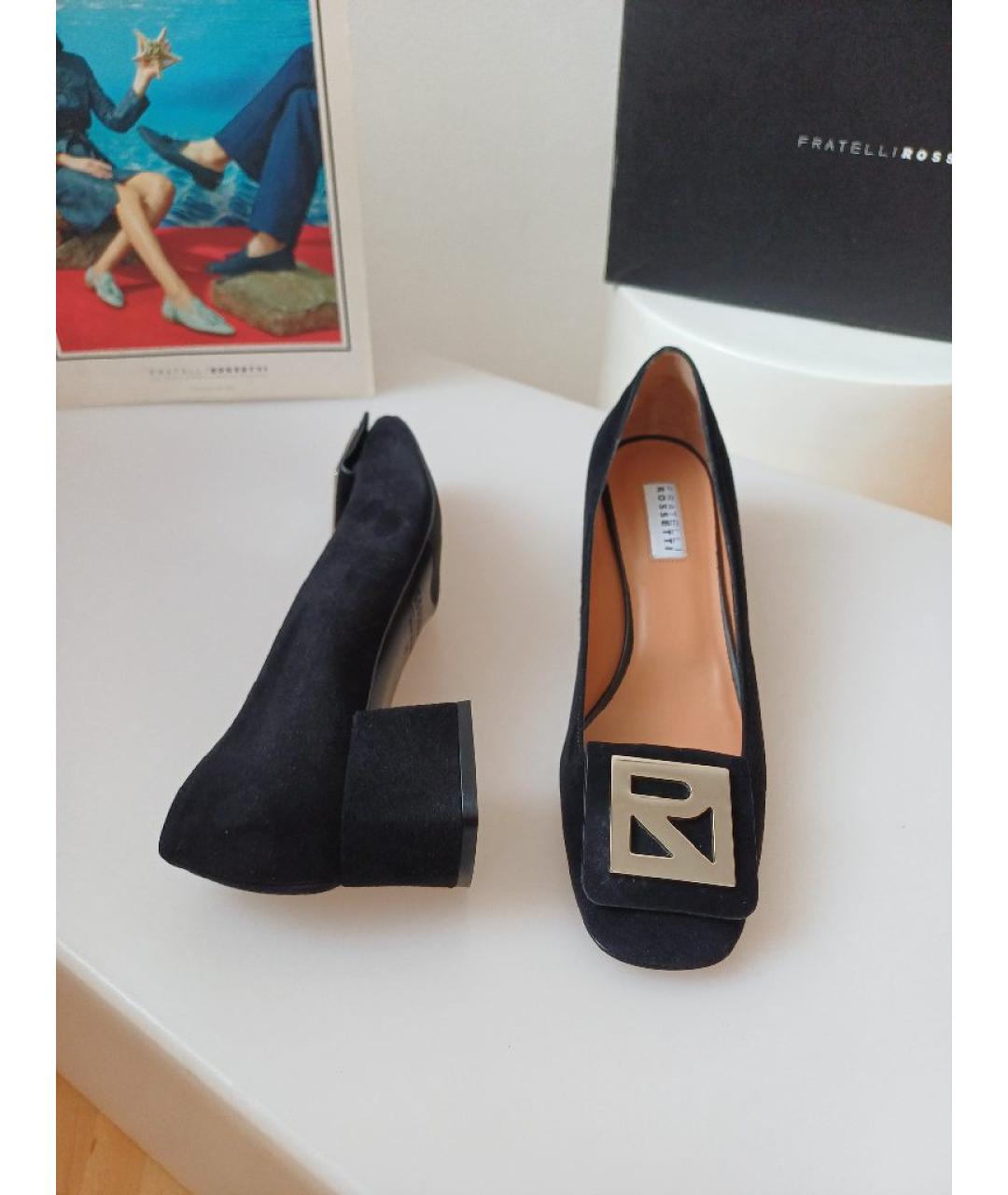 FRATELLI ROSSETTI Черные замшевые туфли, фото 5