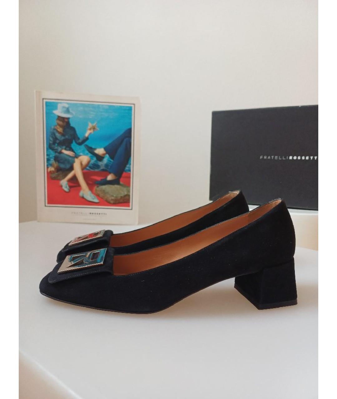 FRATELLI ROSSETTI Черные замшевые туфли, фото 3