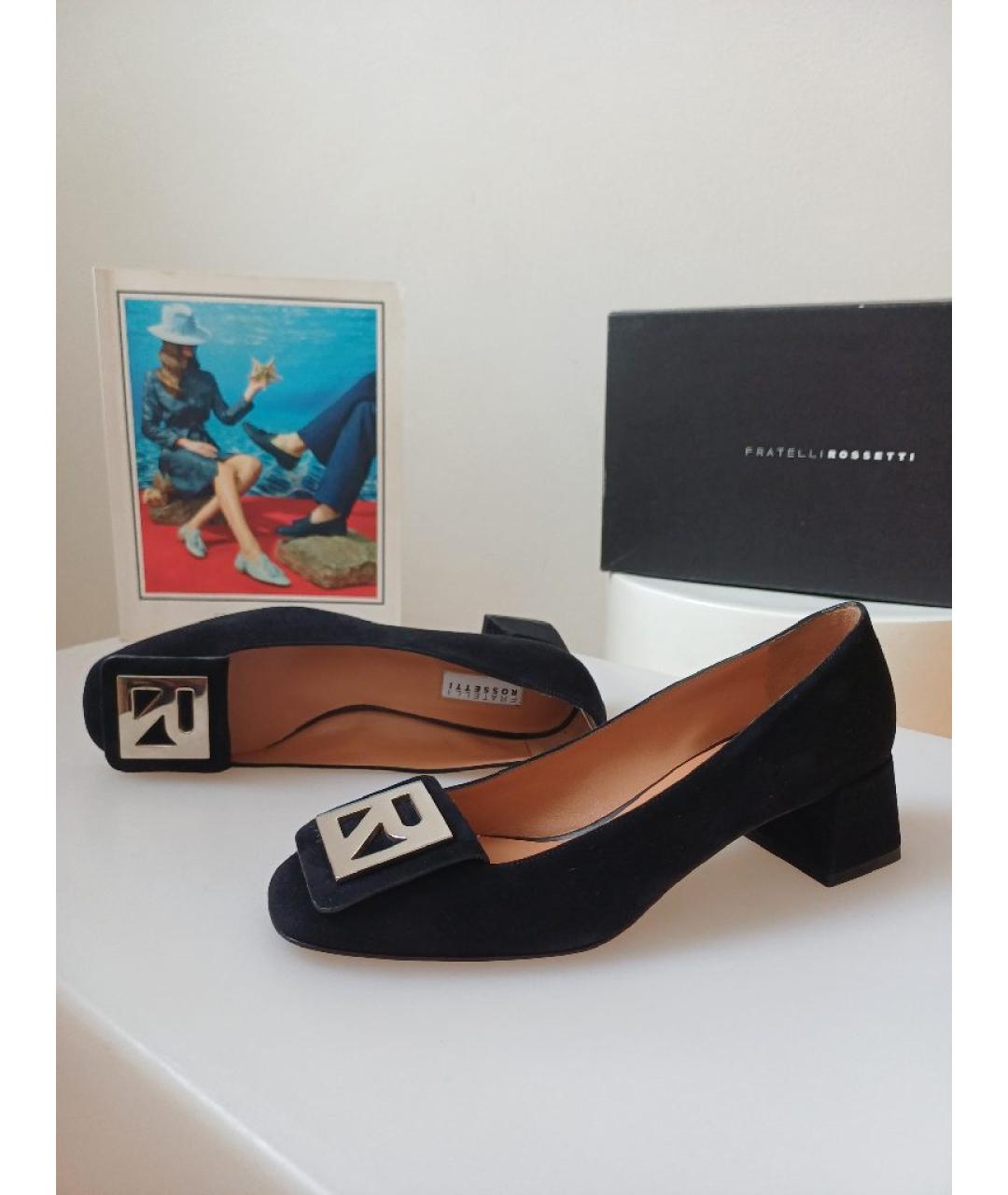 FRATELLI ROSSETTI Черные замшевые туфли, фото 2