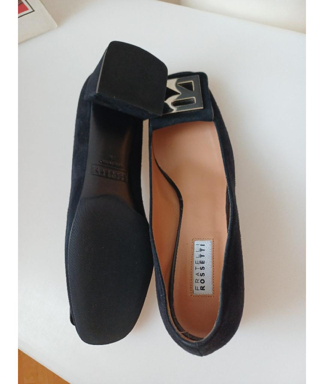 FRATELLI ROSSETTI Черные замшевые туфли, фото 8