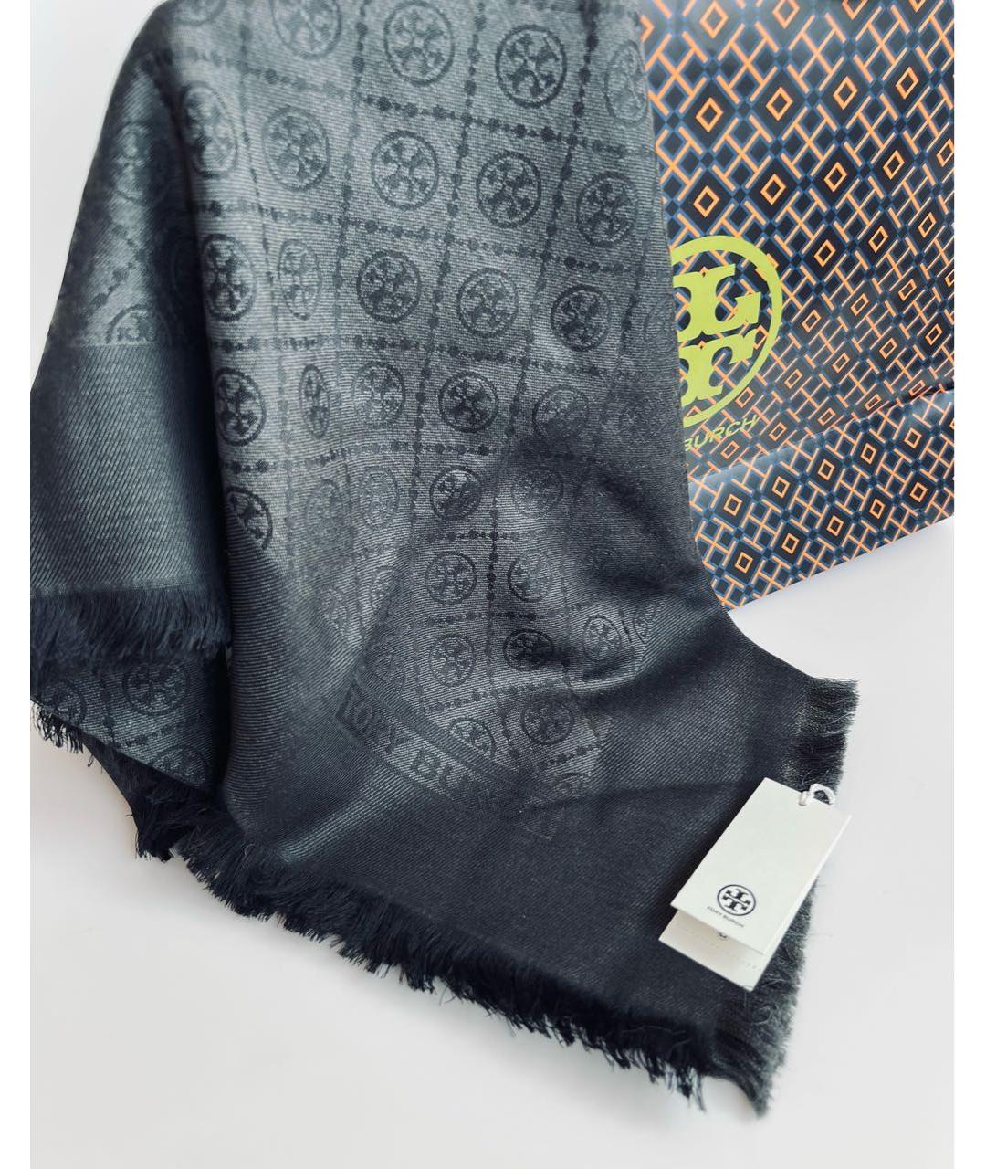 TORY BURCH Черный шерстяной платок, фото 7