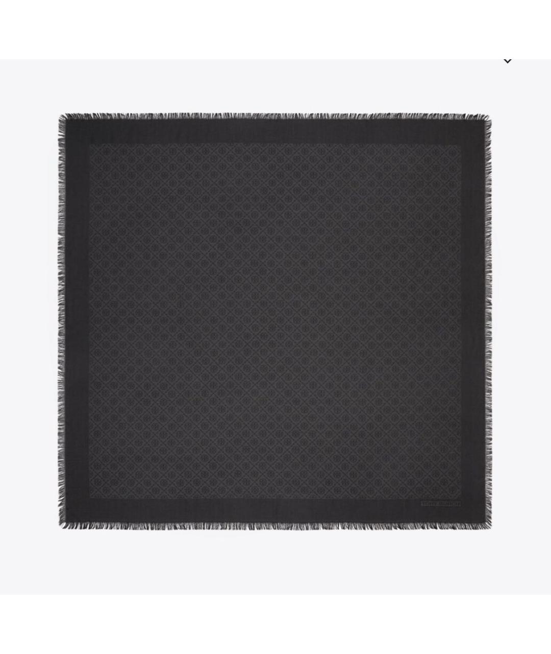 TORY BURCH Черный шерстяной платок, фото 9