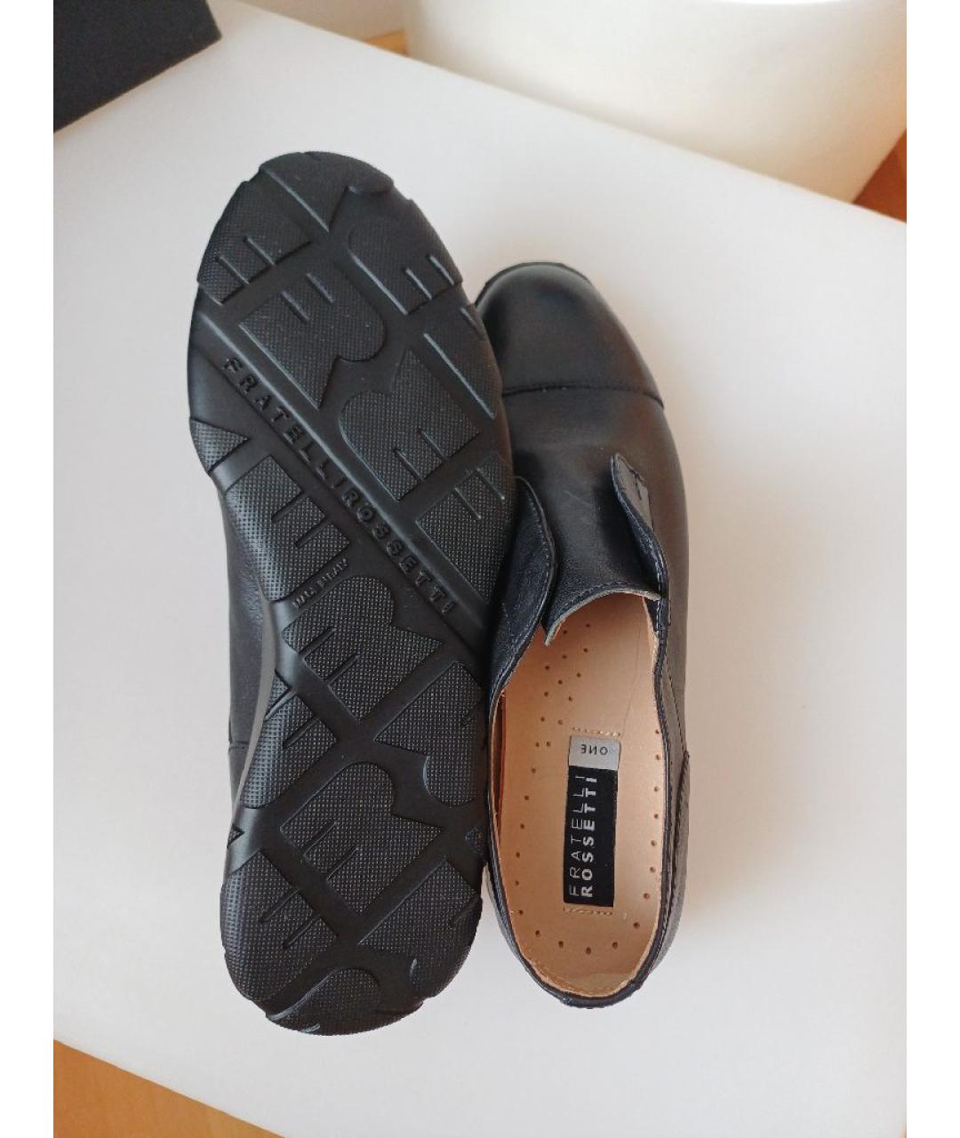 FRATELLI ROSSETTI Черные кожаные слипоны, фото 8