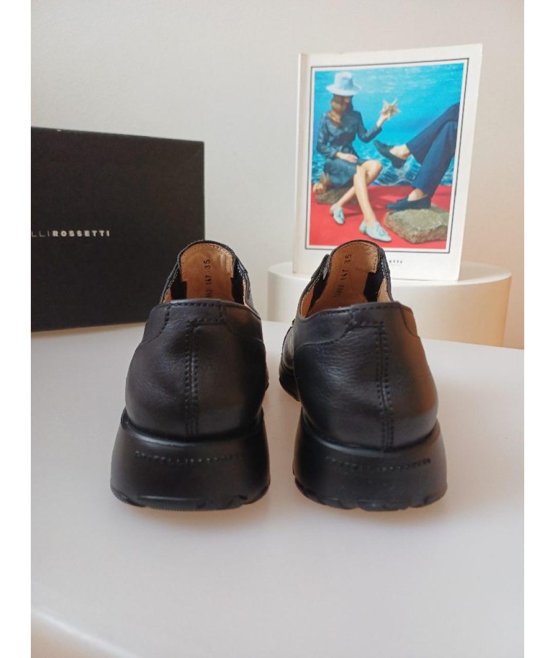 FRATELLI ROSSETTI Черные кожаные слипоны, фото 7
