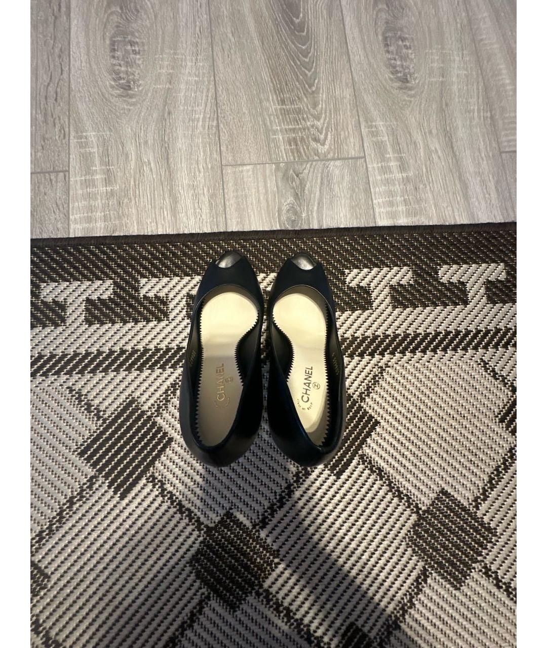CHANEL Черные кожаные туфли, фото 3