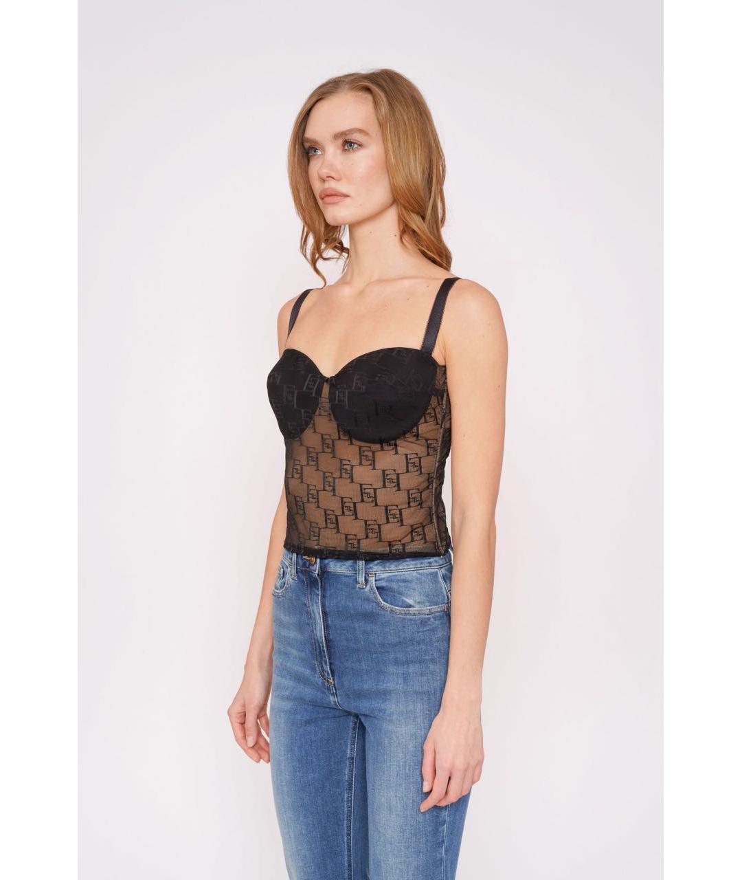 ELISABETTA FRANCHI Черный полиамидовый корсет, фото 3