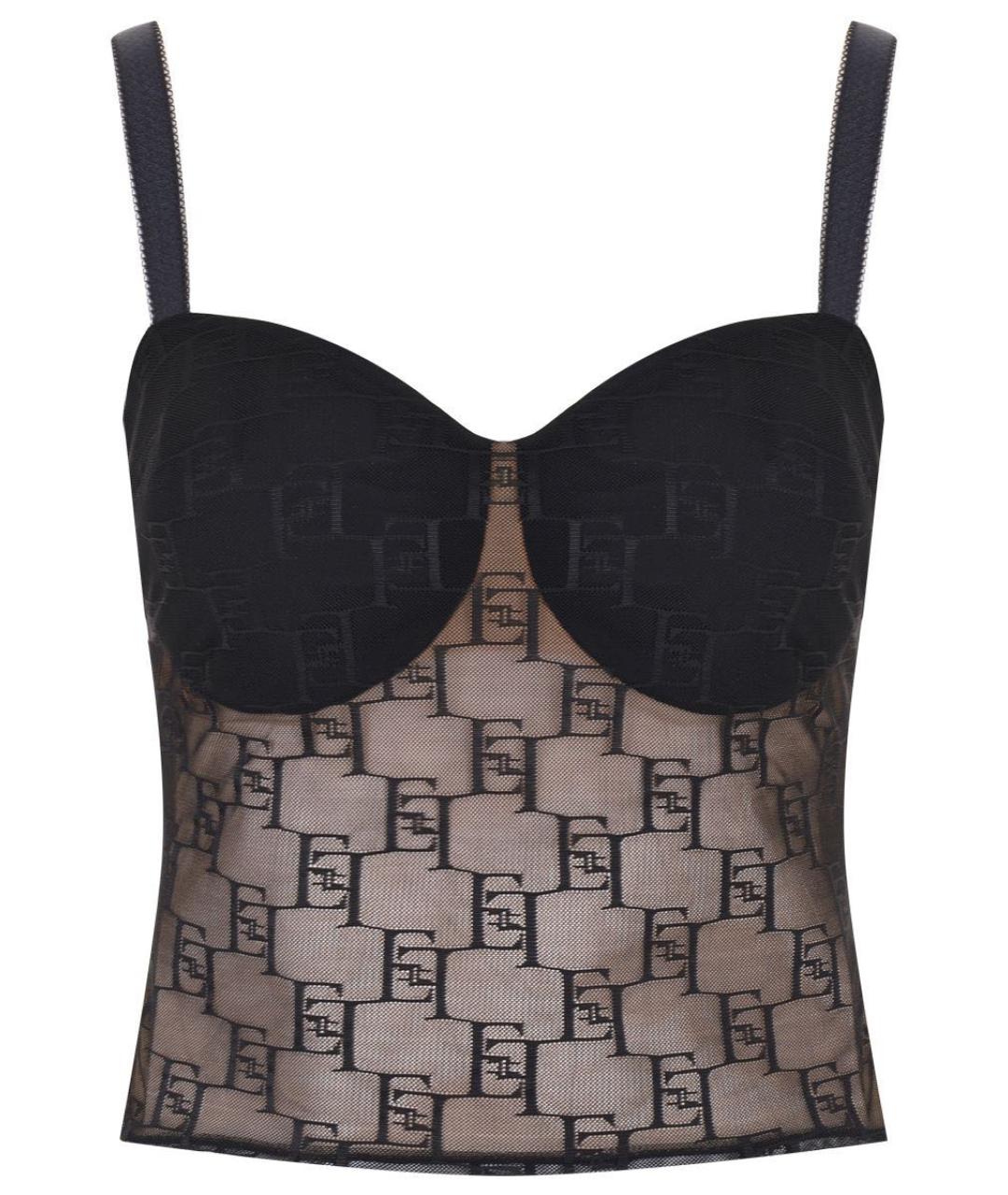 ELISABETTA FRANCHI Черный полиамидовый корсет, фото 1