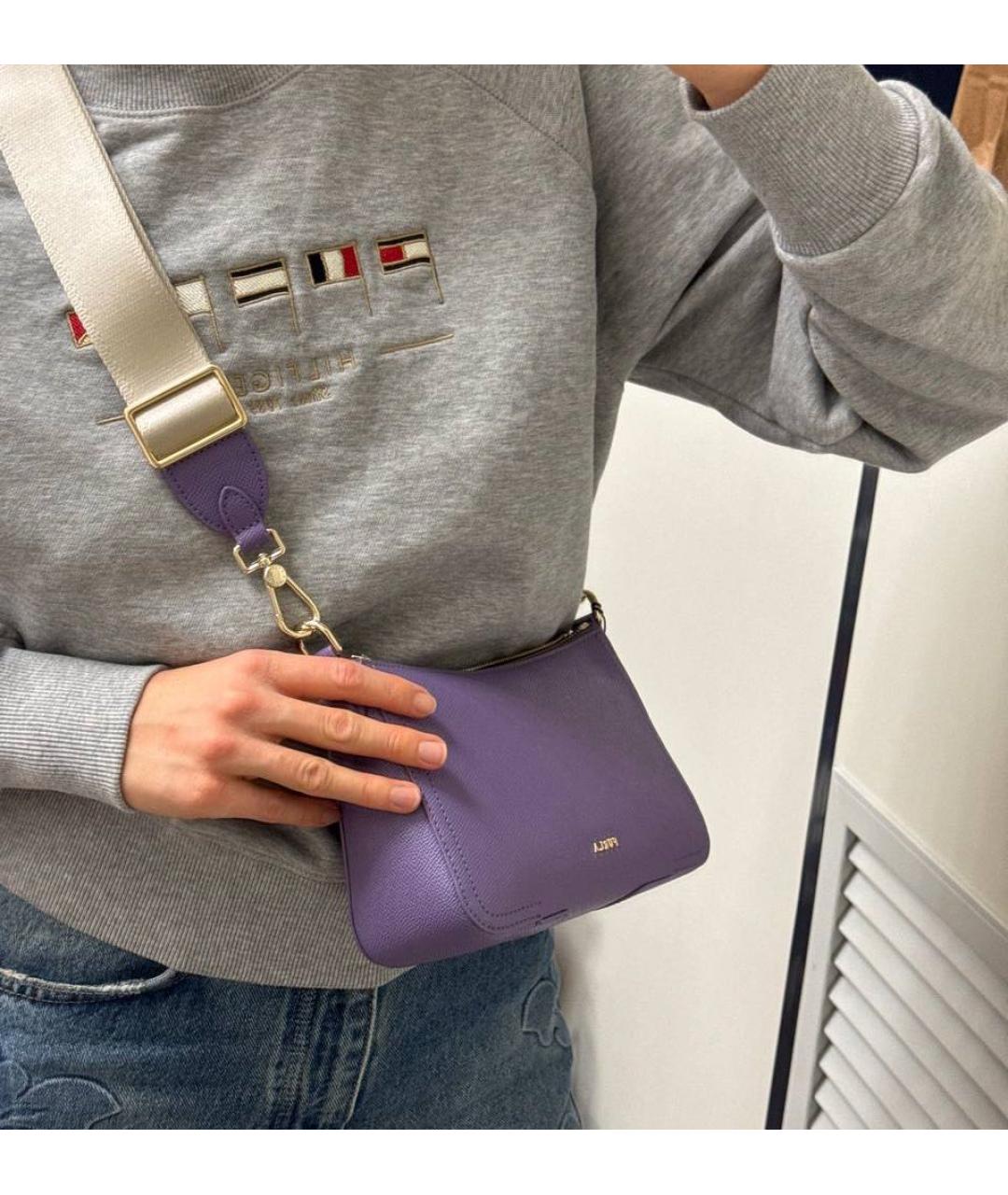 FURLA Фиолетовая кожаная сумка через плечо, фото 3