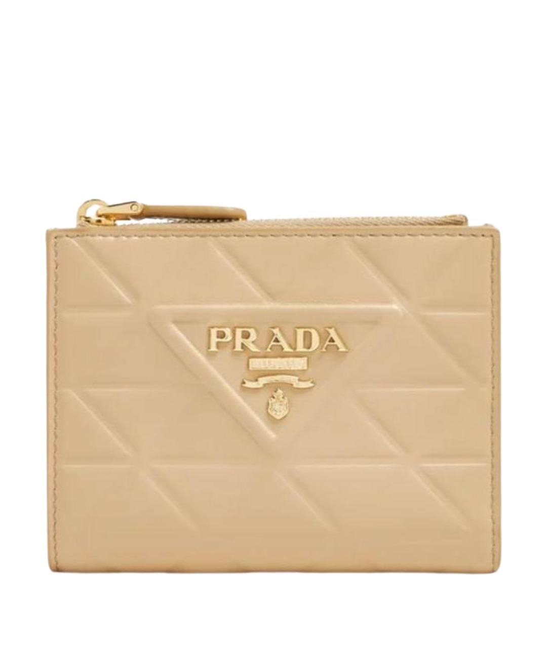 PRADA Бежевый кожаный кошелек, фото 1