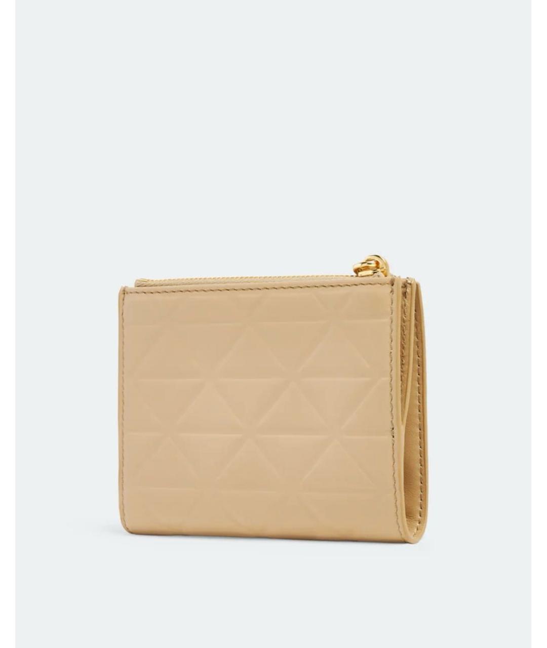 PRADA Бежевый кожаный кошелек, фото 3