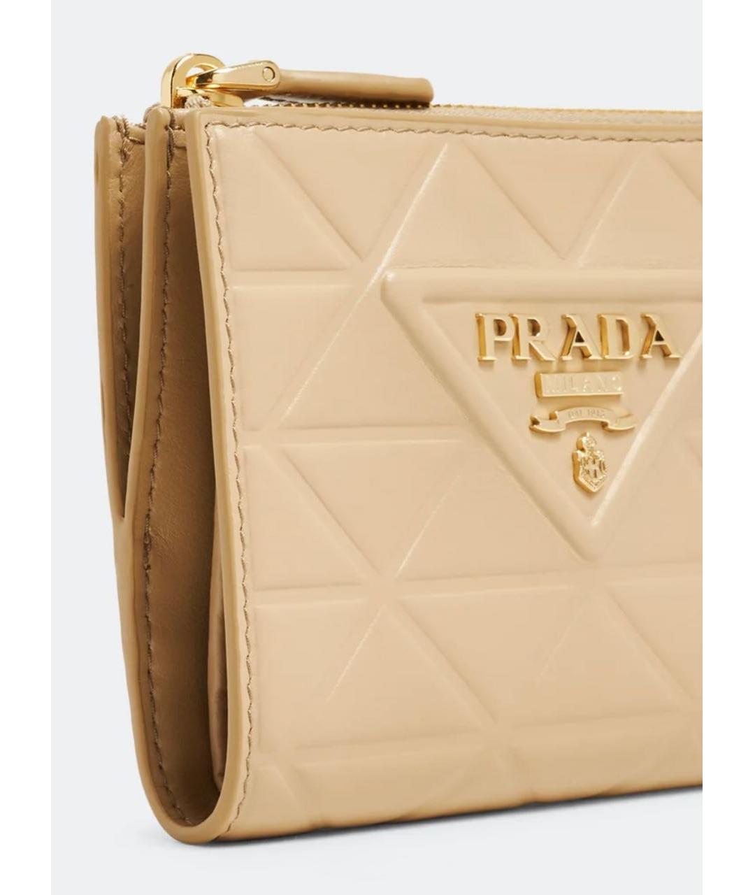 PRADA Бежевый кожаный кошелек, фото 2