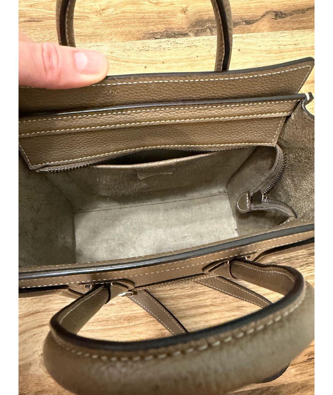 CELINE Коричневая кожаная сумка через плечо, фото 3