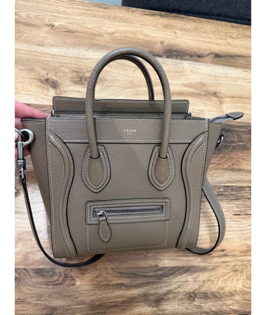 CELINE Коричневая кожаная сумка через плечо, фото 4