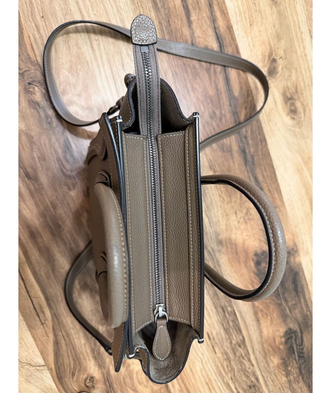 CELINE Коричневая кожаная сумка через плечо, фото 5