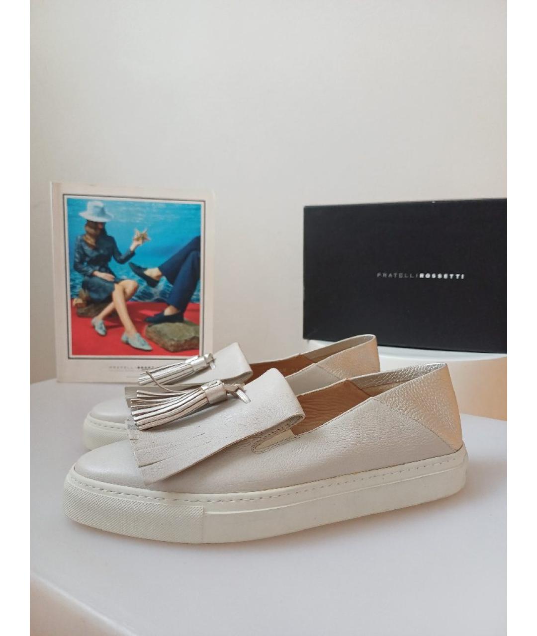 FRATELLI ROSSETTI Серые кожаные слипоны, фото 5