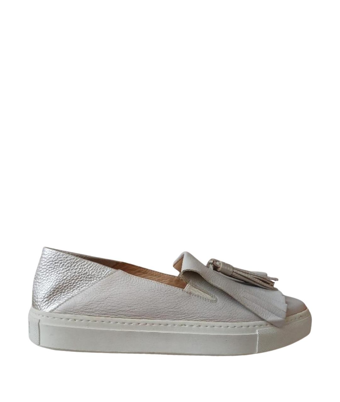 FRATELLI ROSSETTI Серые кожаные слипоны, фото 1