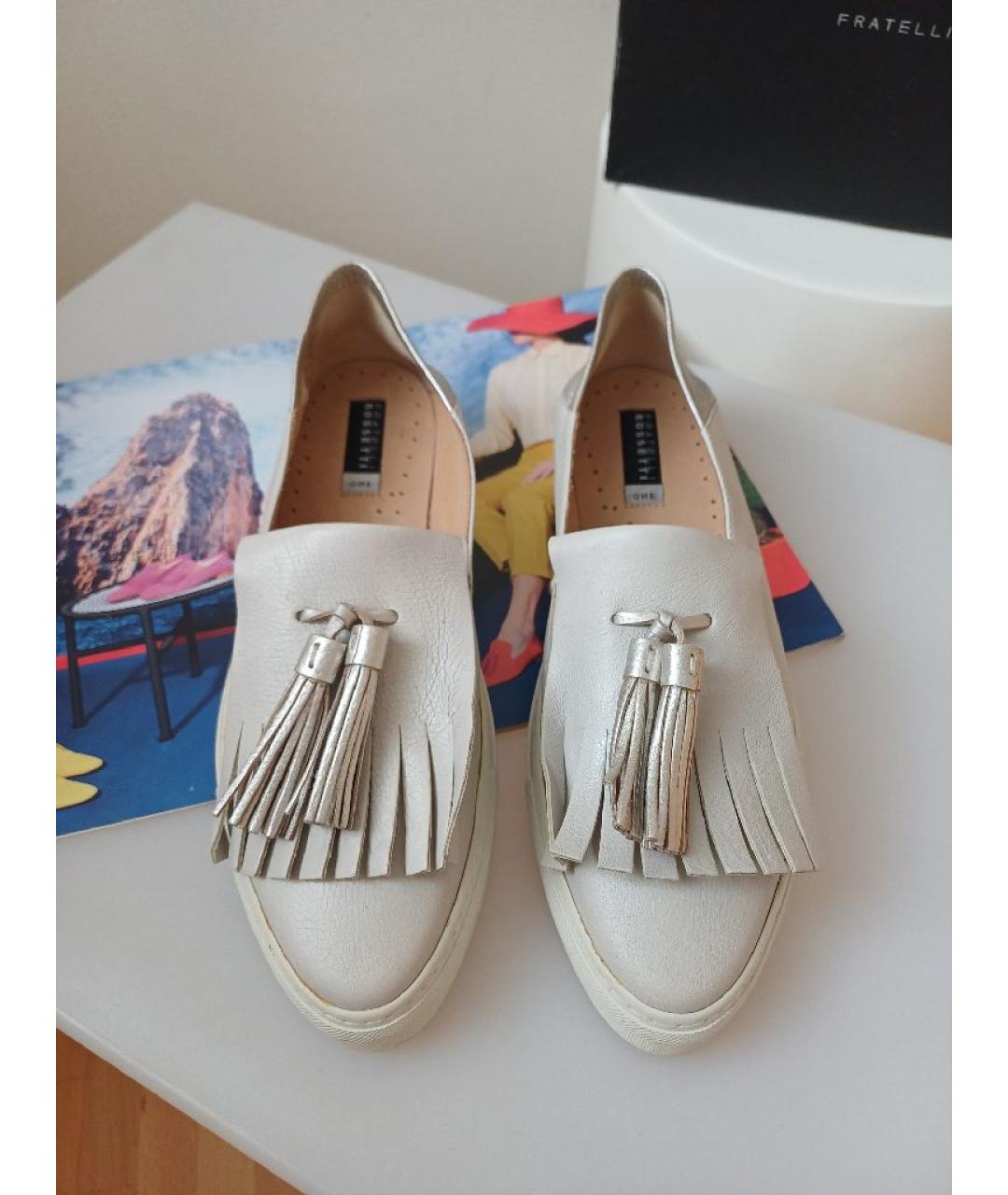 FRATELLI ROSSETTI Серые кожаные слипоны, фото 6