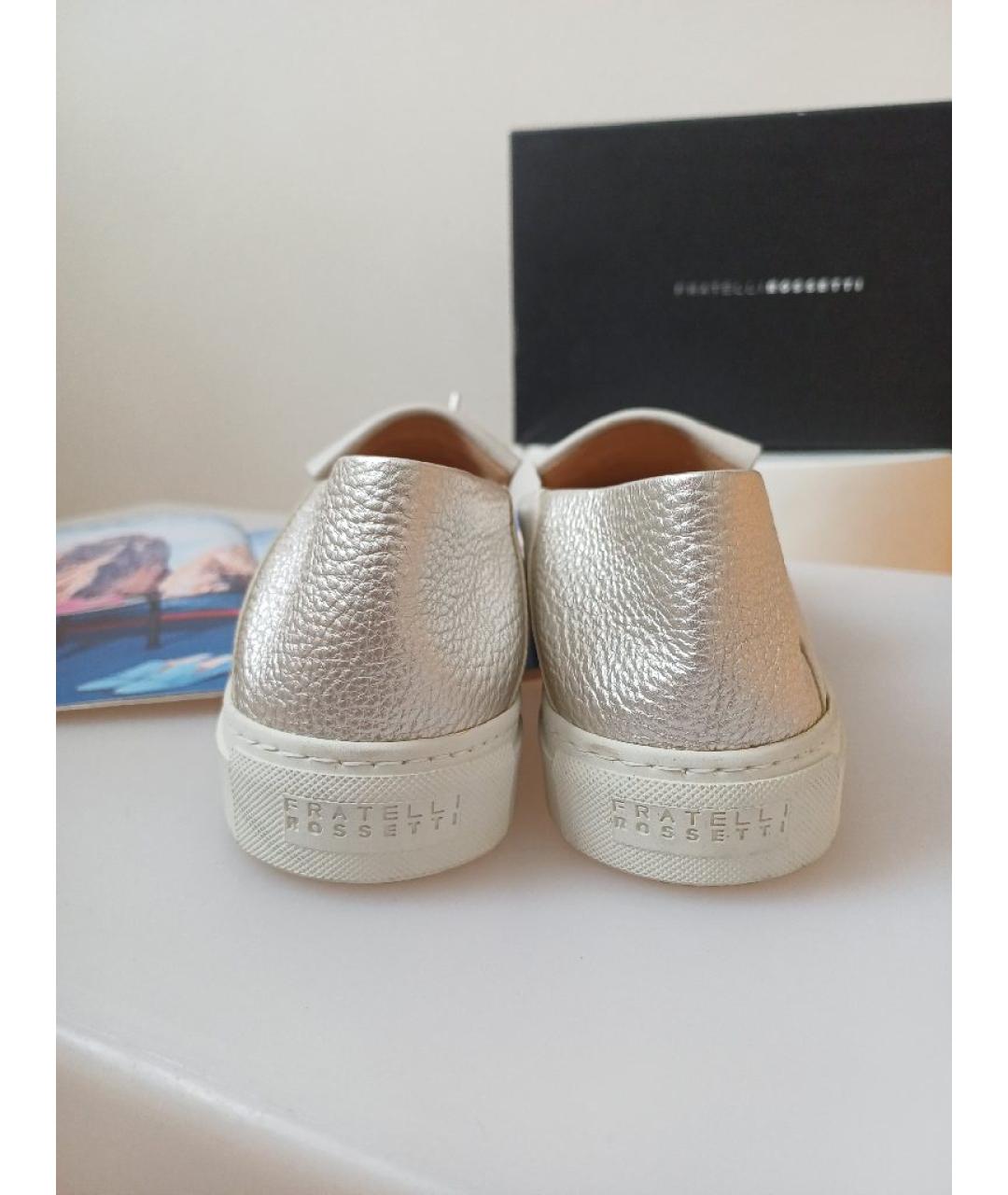 FRATELLI ROSSETTI Серые кожаные слипоны, фото 7