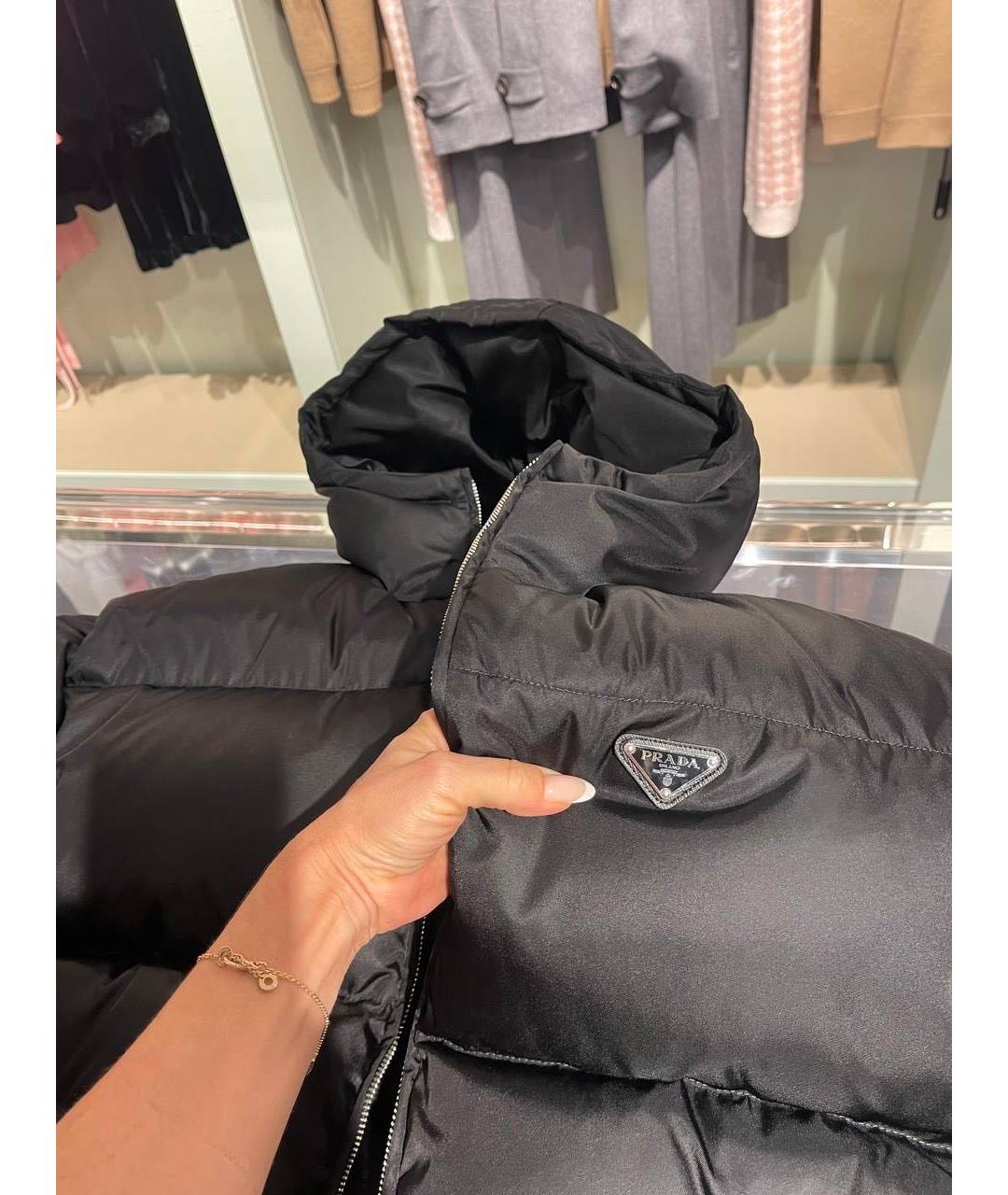 PRADA Черный полиамидовый пуховик, фото 7
