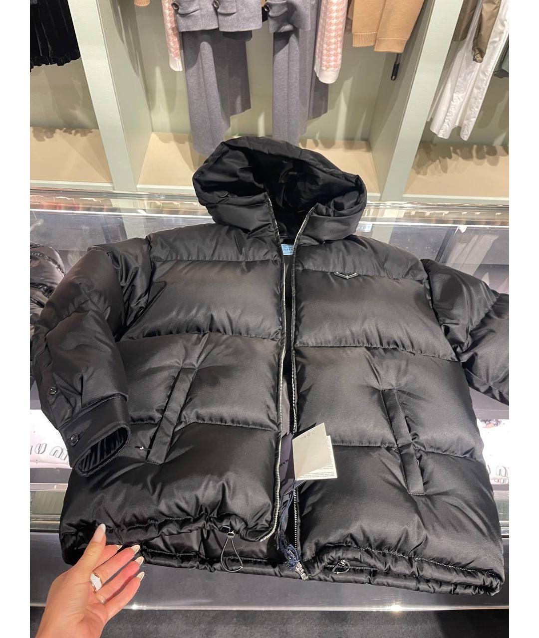 PRADA Черный полиамидовый пуховик, фото 6