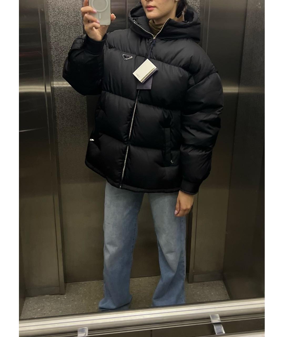 PRADA Черный полиамидовый пуховик, фото 5