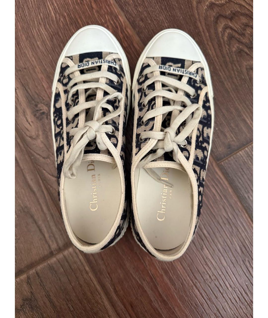 CHRISTIAN DIOR Темно-синие кожаные кеды, фото 3