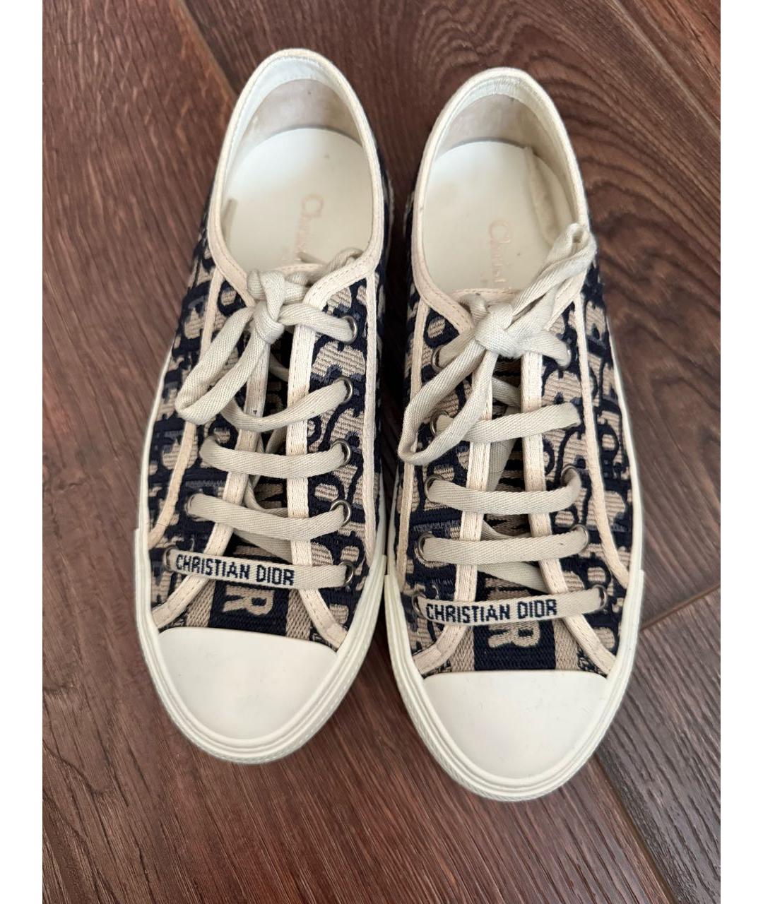 CHRISTIAN DIOR Темно-синие кожаные кеды, фото 2