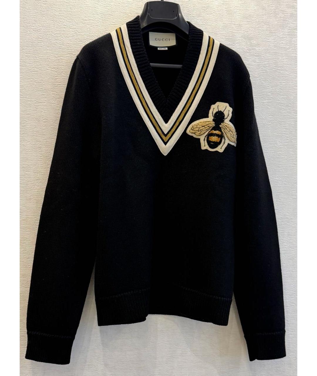 GUCCI Черный шерстяной джемпер / свитер, фото 8