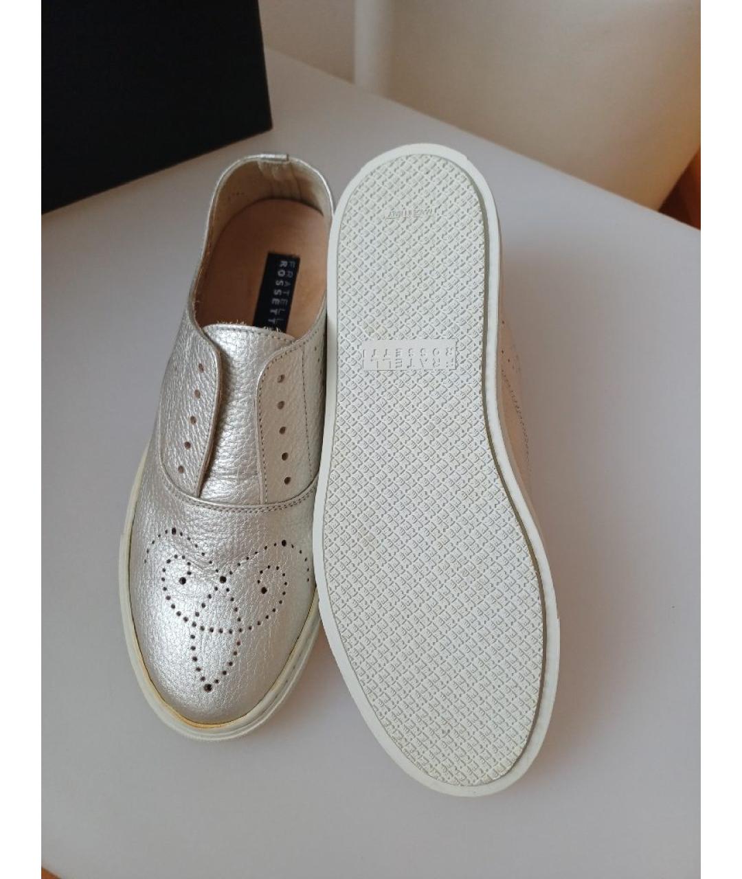 FRATELLI ROSSETTI Серебряные кожаные слипоны, фото 9