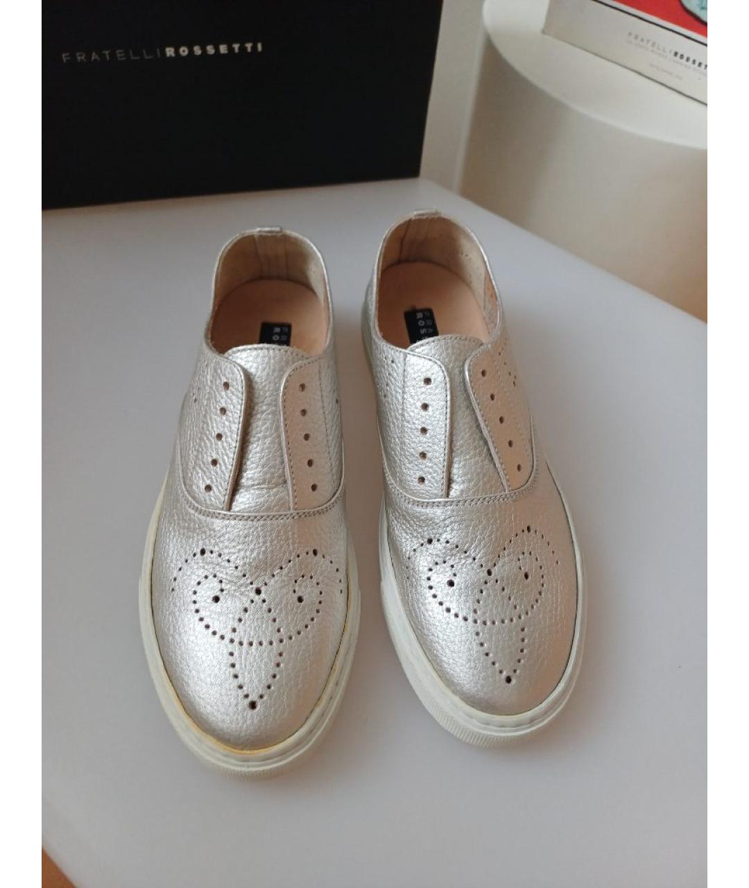 FRATELLI ROSSETTI Серебряные кожаные слипоны, фото 7