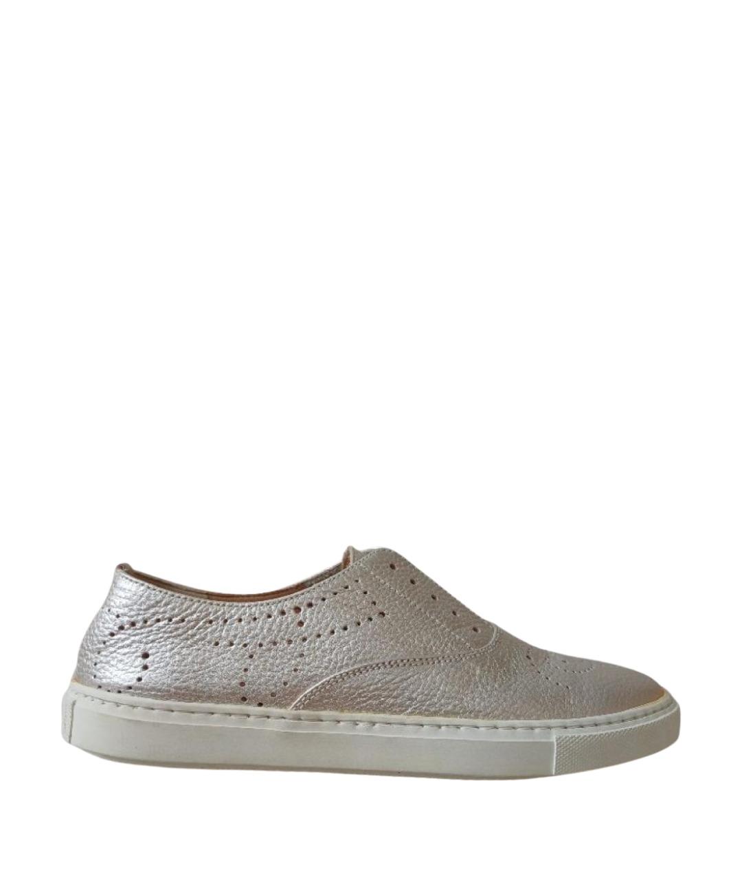 FRATELLI ROSSETTI Серебряные кожаные слипоны, фото 1