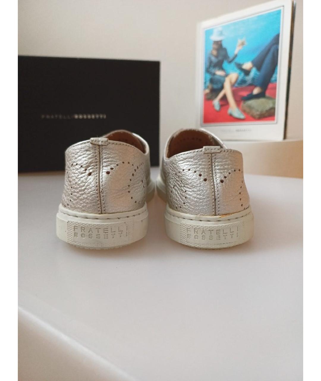 FRATELLI ROSSETTI Серебряные кожаные слипоны, фото 8