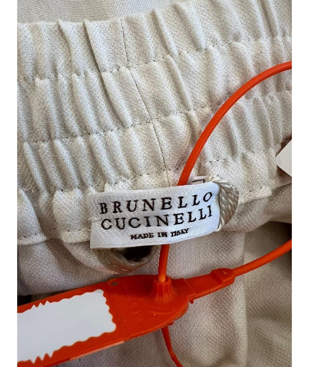 BRUNELLO CUCINELLI Бежевые брюки узкие, фото 5