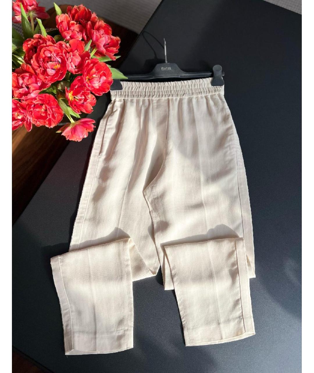 BRUNELLO CUCINELLI Бежевые брюки узкие, фото 3