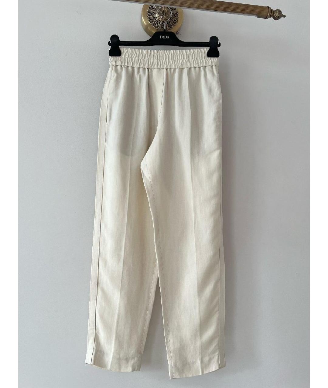 BRUNELLO CUCINELLI Бежевые брюки узкие, фото 10