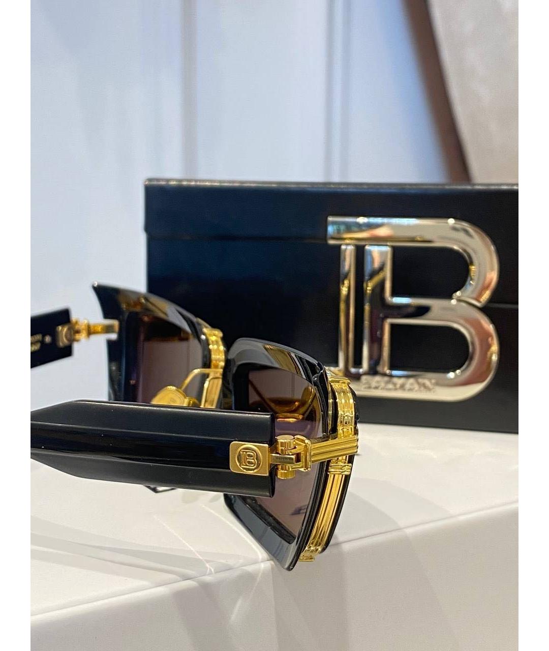 BALMAIN Черные пластиковые солнцезащитные очки, фото 3