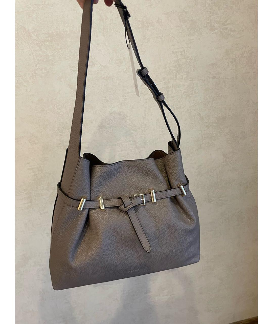 FURLA Серая кожаная сумка тоут, фото 6