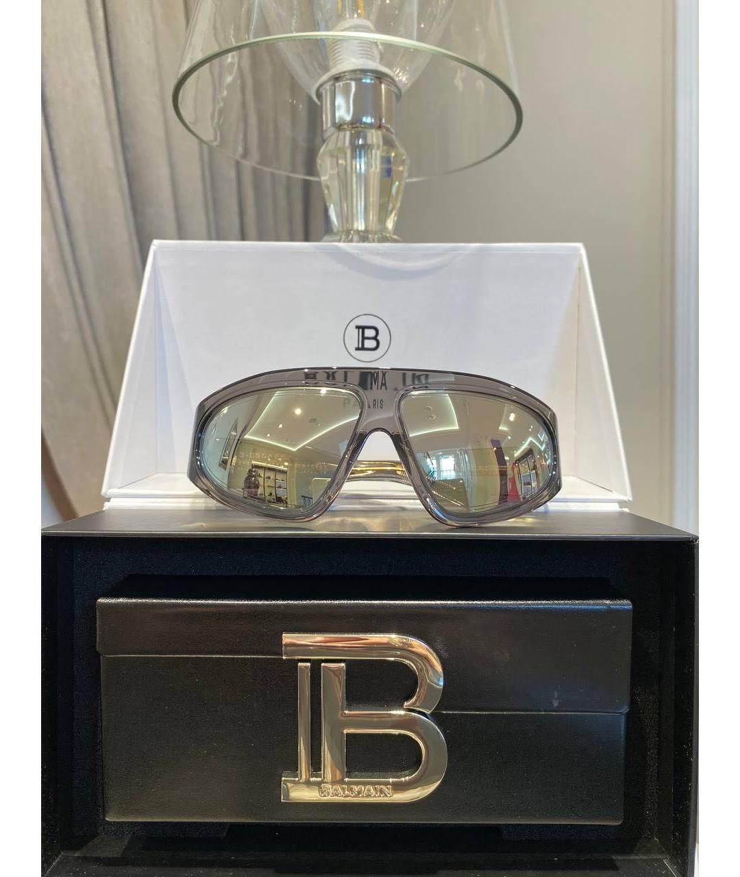 BALMAIN Серые пластиковые солнцезащитные очки, фото 4