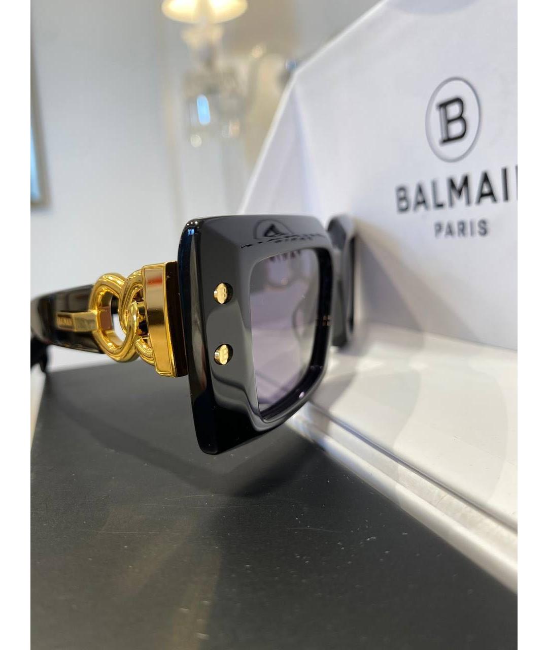 BALMAIN Черные пластиковые солнцезащитные очки, фото 3