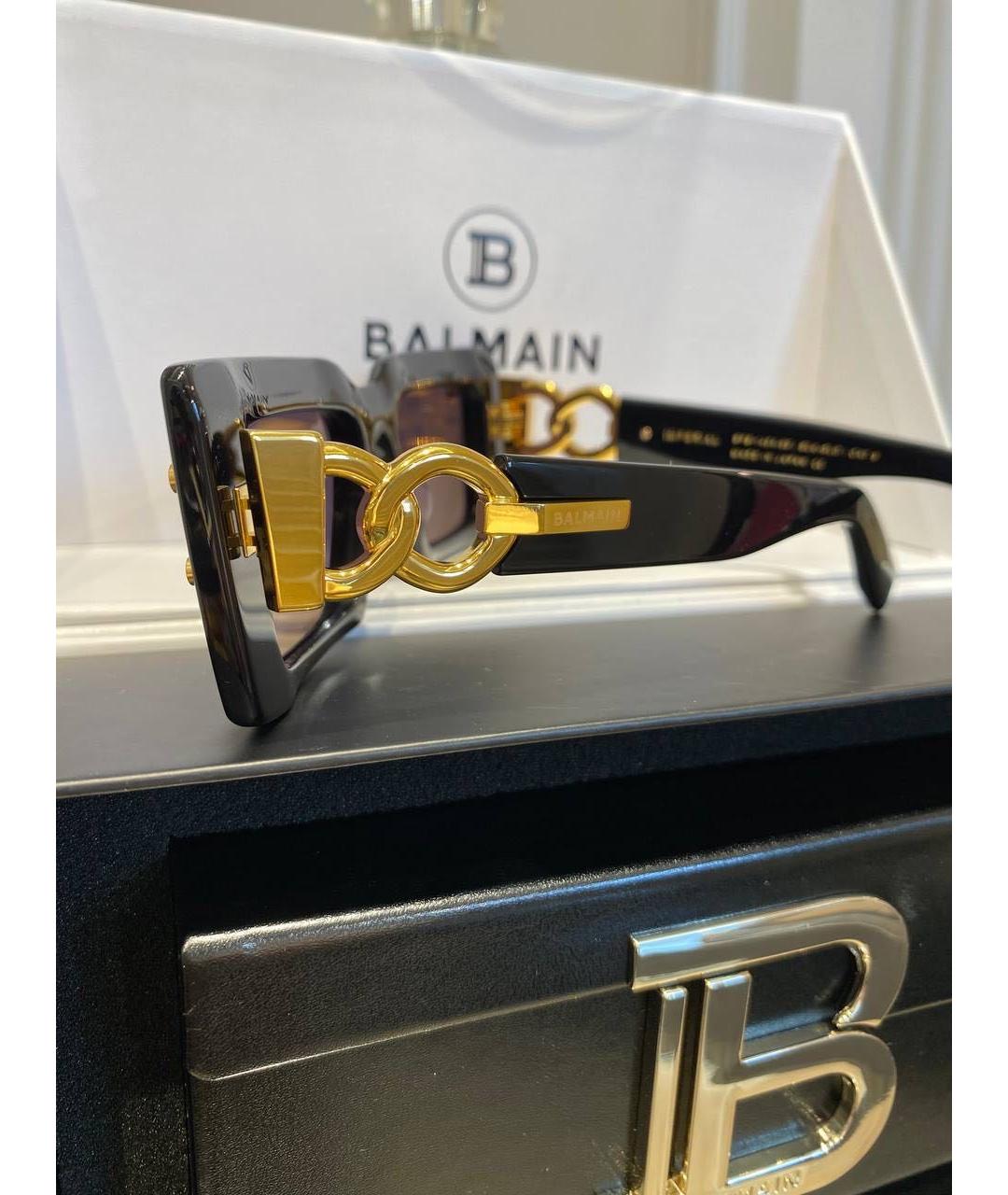 BALMAIN Черные пластиковые солнцезащитные очки, фото 2