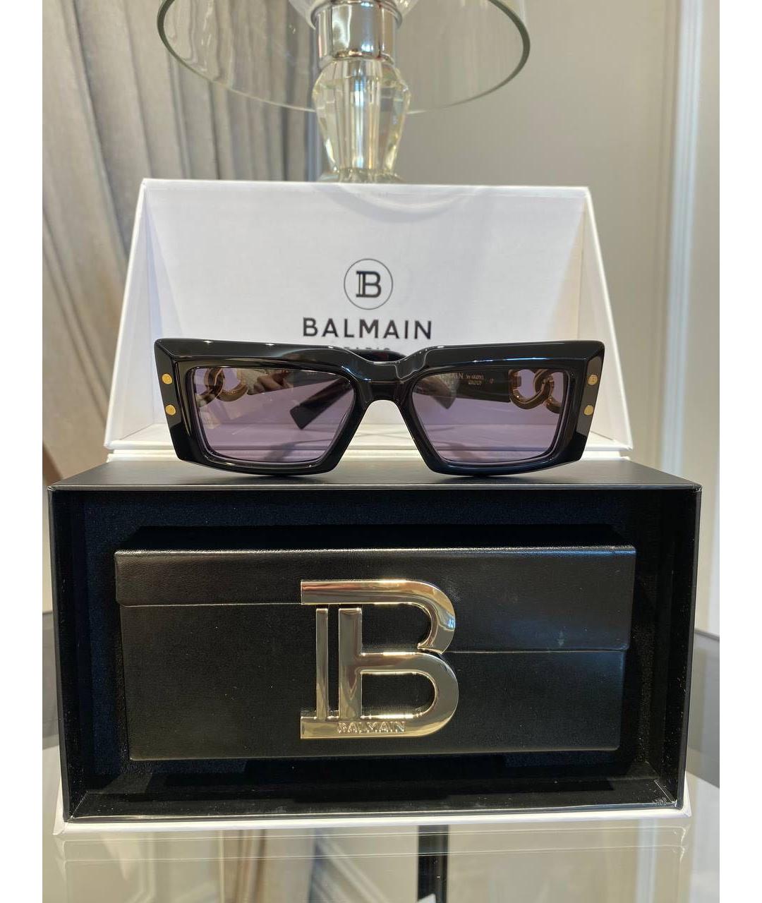 BALMAIN Черные пластиковые солнцезащитные очки, фото 4