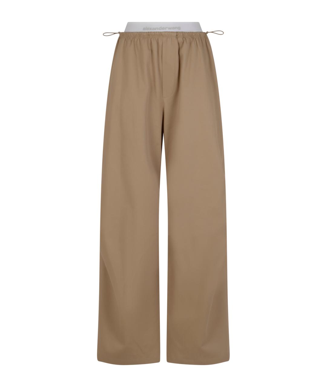 ALEXANDER WANG Бежевые хлопковые прямые брюки, фото 1