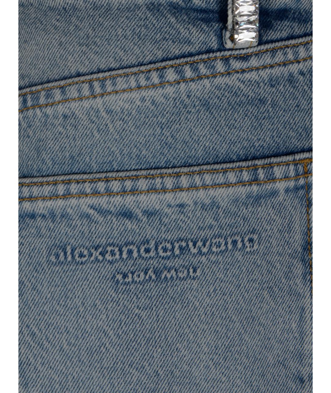 ALEXANDER WANG Синие хлопковые прямые джинсы, фото 3