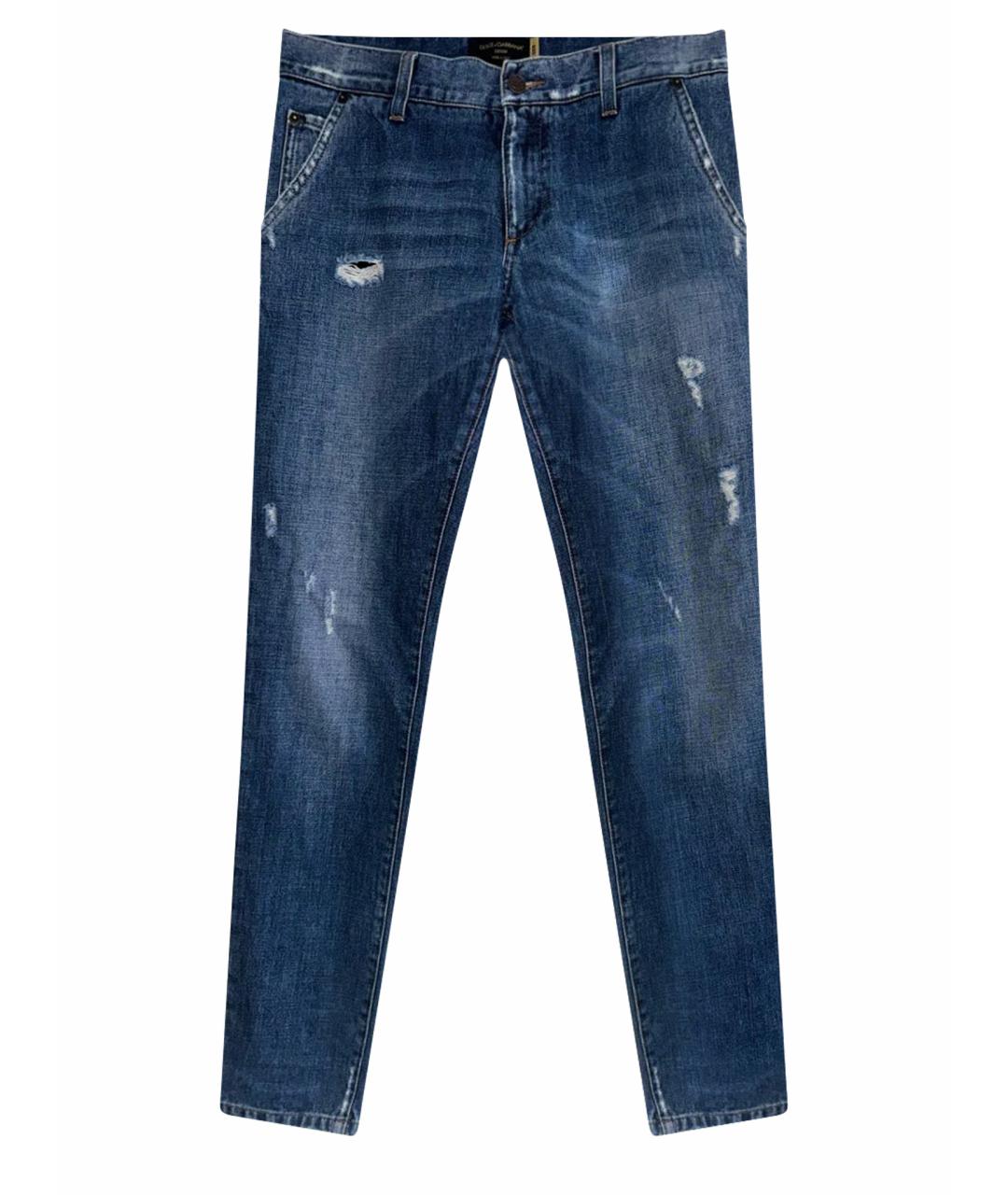 DOLCE&GABBANA Синие хлопковые джинсы скинни, фото 1