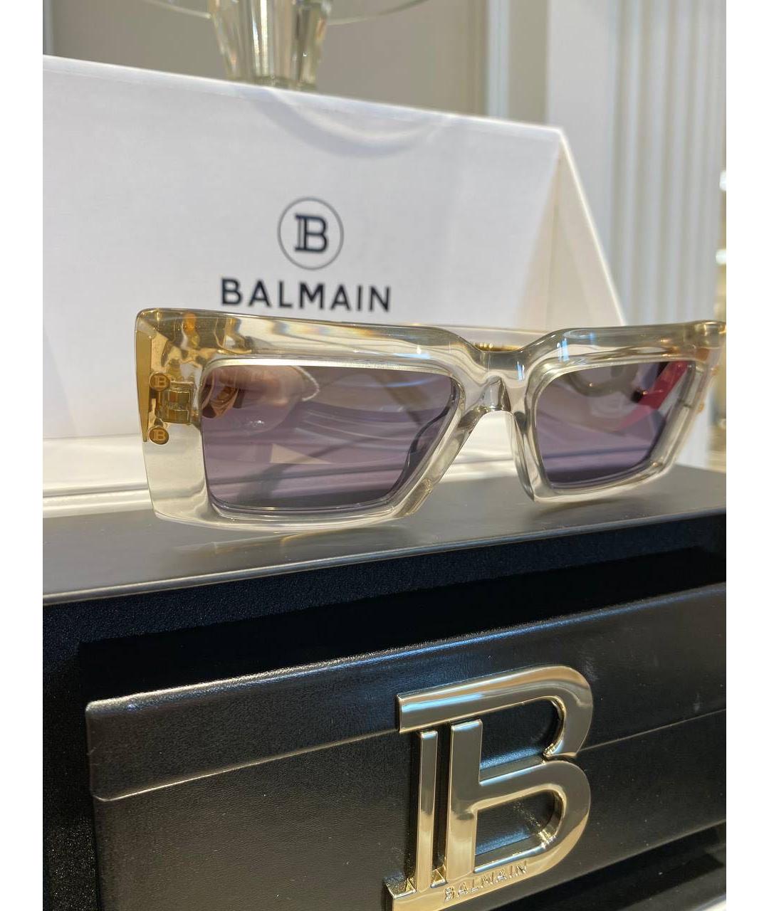 BALMAIN Золотые пластиковые солнцезащитные очки, фото 2