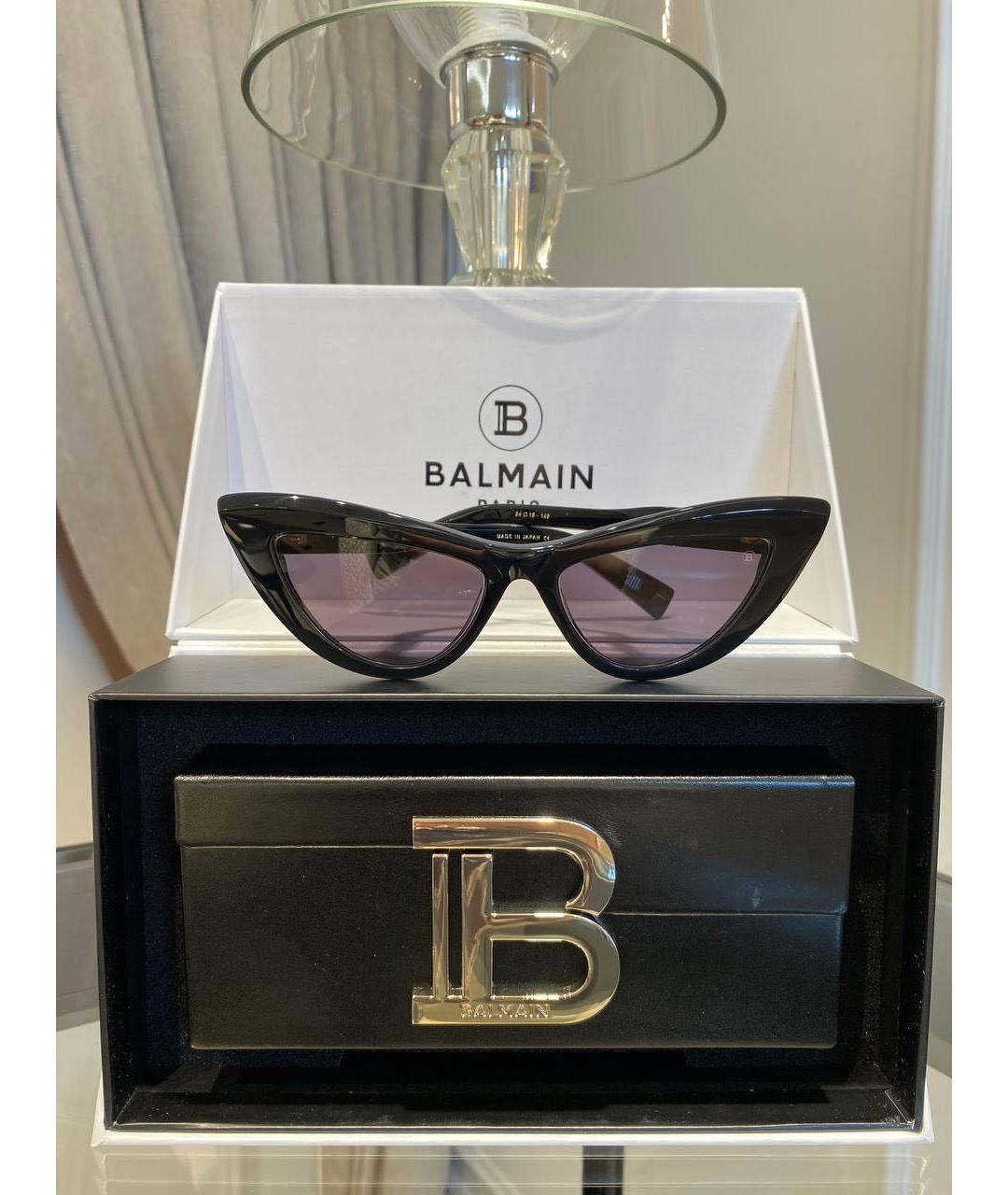 BALMAIN Черные пластиковые солнцезащитные очки, фото 4