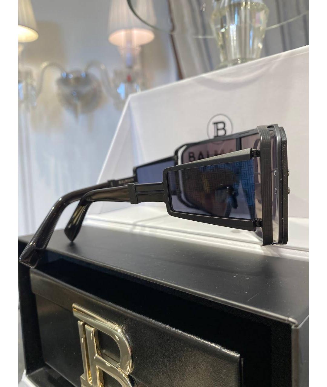 BALMAIN Антрацитовые пластиковые солнцезащитные очки, фото 2